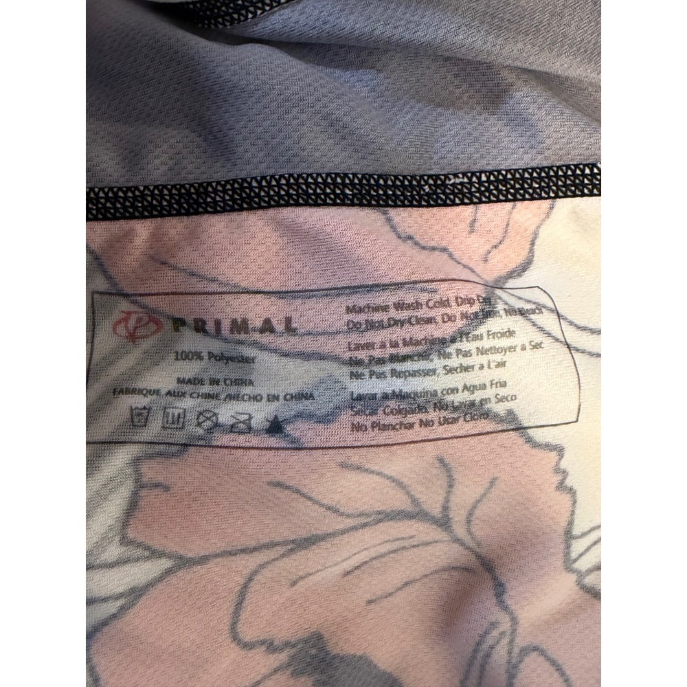 Primal Women's Red Poppy Floral Short Sleeve Quarter Zip Top Cycling Jersey  L - Picture 4 of 6
